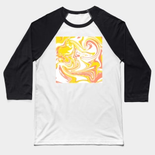 Orange and Yellow Abstract Pattern Baseball T-Shirt